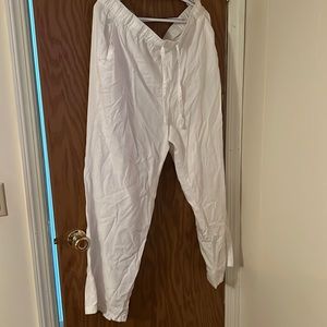 White linen pants